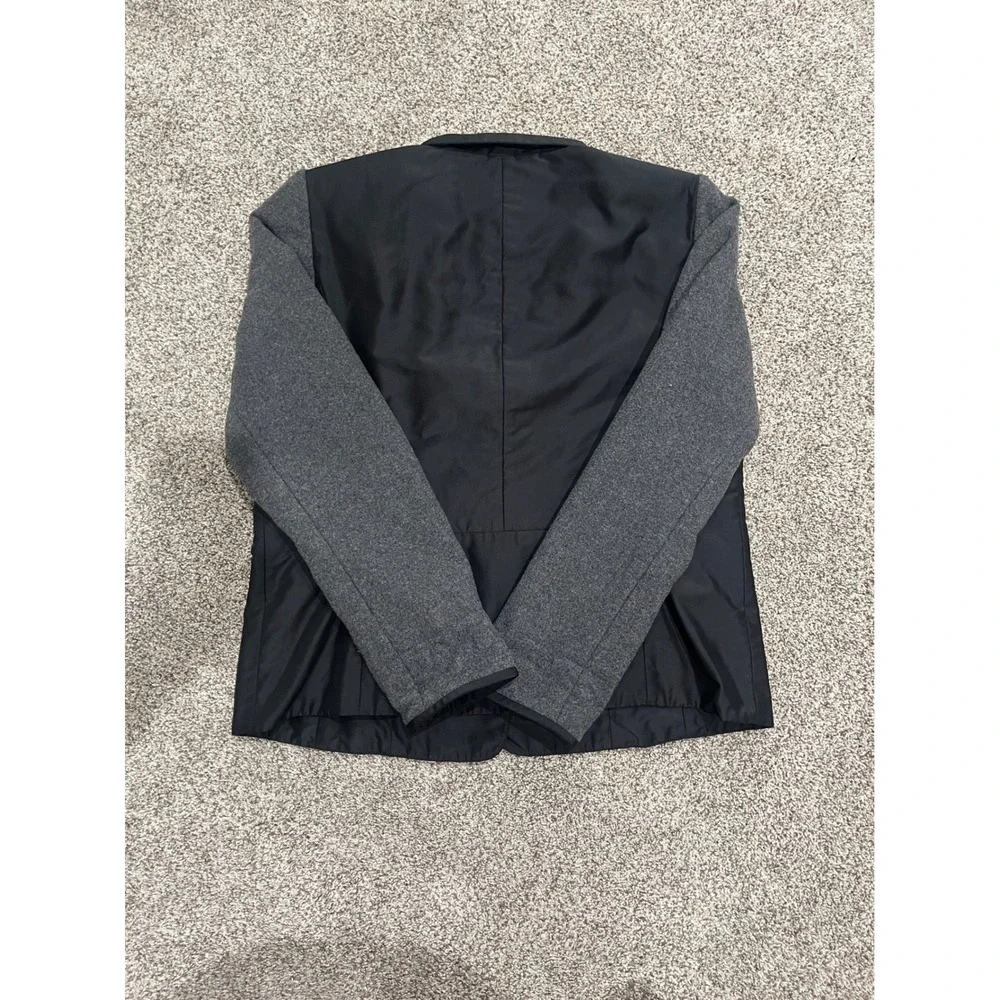 Lafayette 148 New York Convertible Wool Blend Blazer Vest Grey Black Size 14